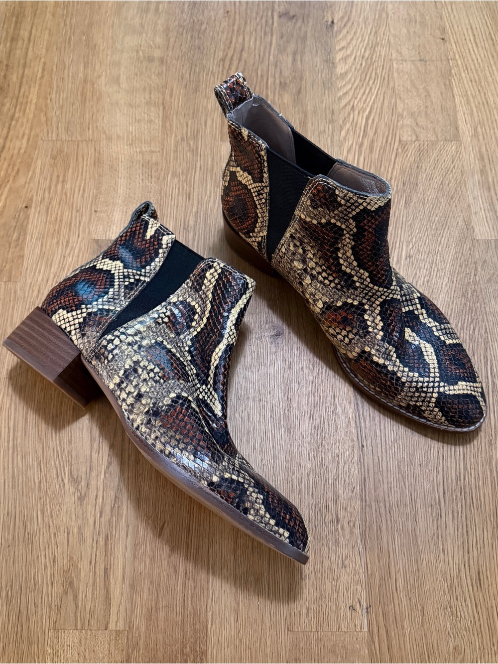 Madewell 7.5 Carina Snake Embossed Leather Ankle Chelsea Boot